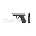 Pistola Glock 43X cal 9x19    Silver Slime