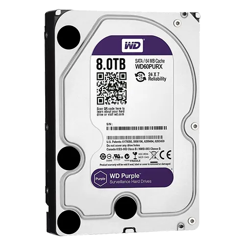 HD8TB  Disco duro Western Digital Capacidad 8 TB Interfaz SATA 6 Gb/s Modelo WD85PURU Especial para Videograbadores Suelto o instalado en DVR