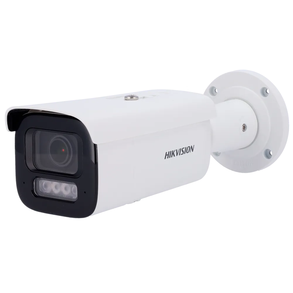 DS-2CD2643G2-LIZS2U(2.8-12mm) Hikvision cámara Bullet IP gama PRO Resolución 4 Megapíxel (2688x1520) Lente varifocal motorizada 2.8~12 mm Luz híbrida 60 m | Detección de movimiento 2.0 AcuSense | PoE+ | MicroSD | IP67 | IK10 Alarmas | Audio | Micrófono dual en array